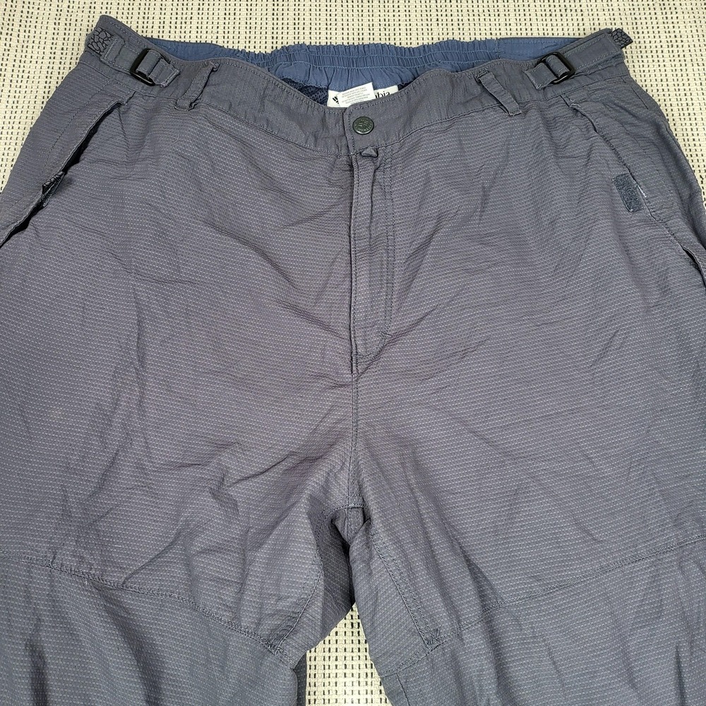 Columbia Rain Pants Mens XL‎ Gray Lined Elastic Waist Hiking Lightweight Trail